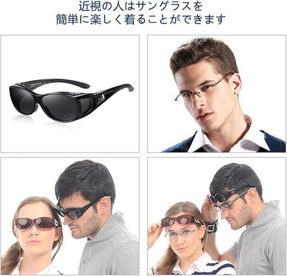 ［ DUCO ］オーバーサングラス Mサイズ ブラックフレーム ブラックレンズ 8953